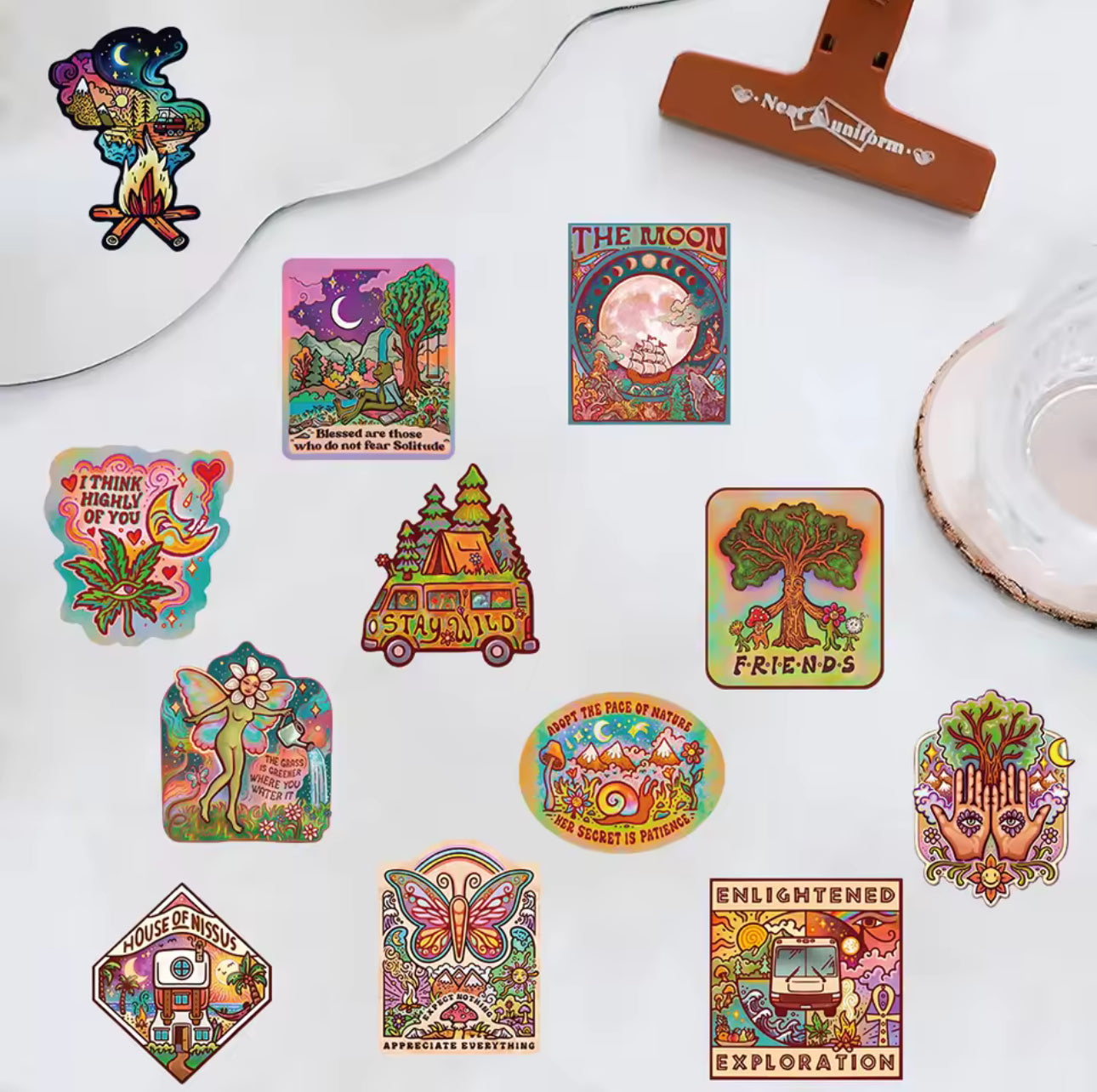 50 Stickers Vinil Hippie