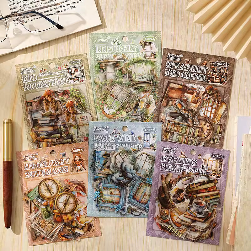 40 Stickers Biblioteca & Libros