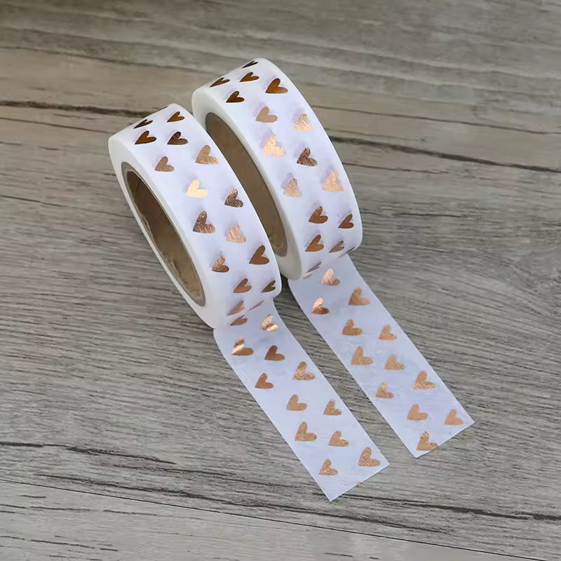 Washi Tape Individual Corazones dorados - 10m