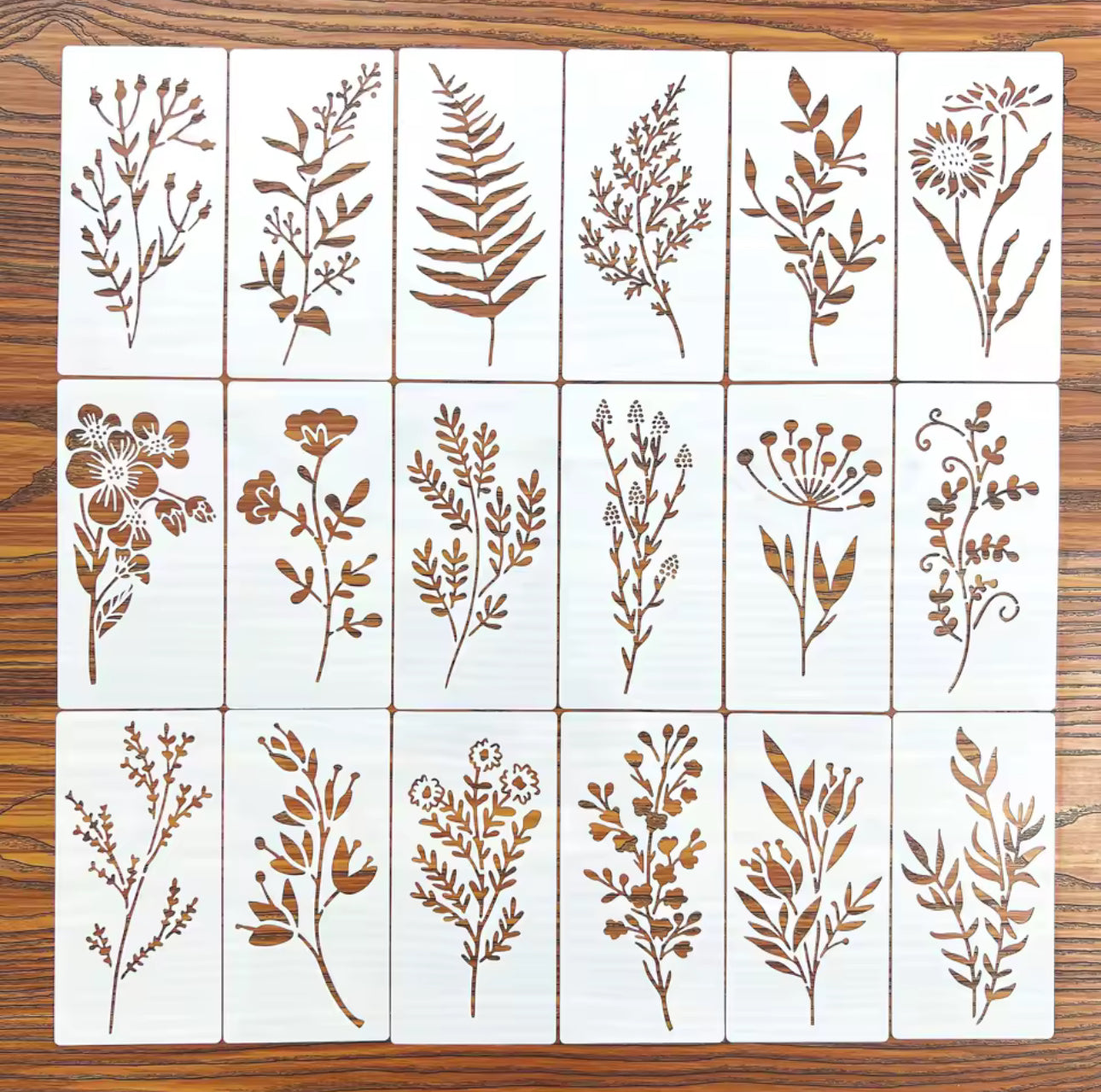 18 Stencils plantas