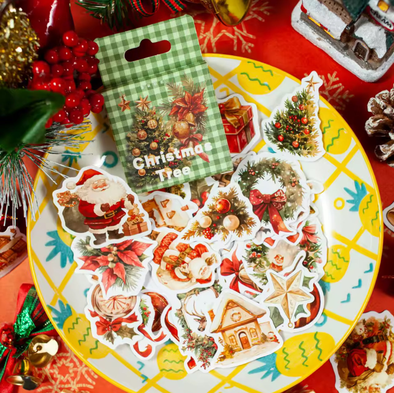Cajita de stickers Navidad - 4 Opciones