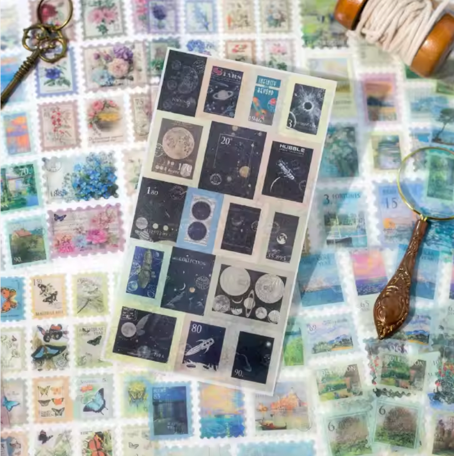 6 Hojas de Stickers - Timbres Postales