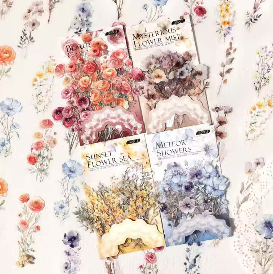 30 Hermosos Stickers Flores del campo