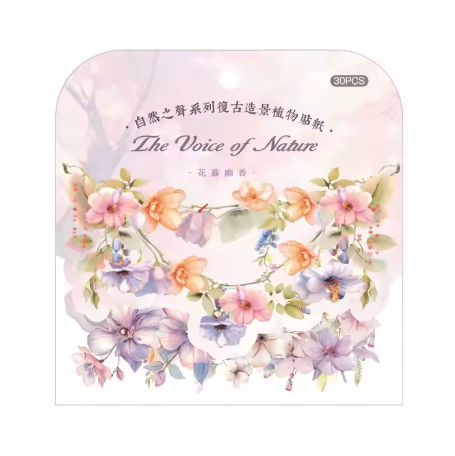 30 Stickers Guirnalda de flores