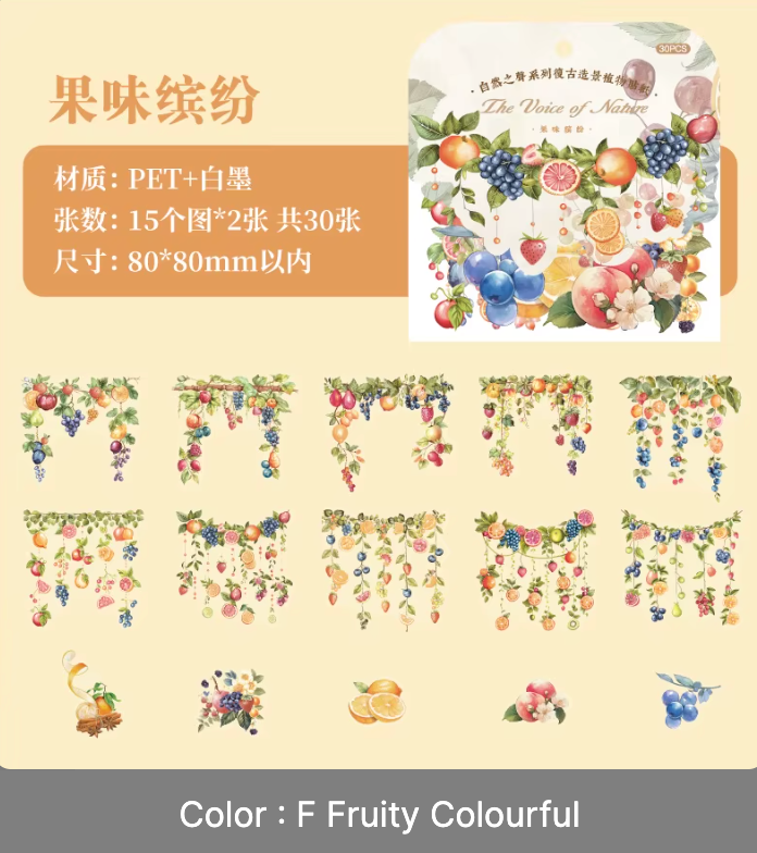 30 Stickers Guirnalda de flores