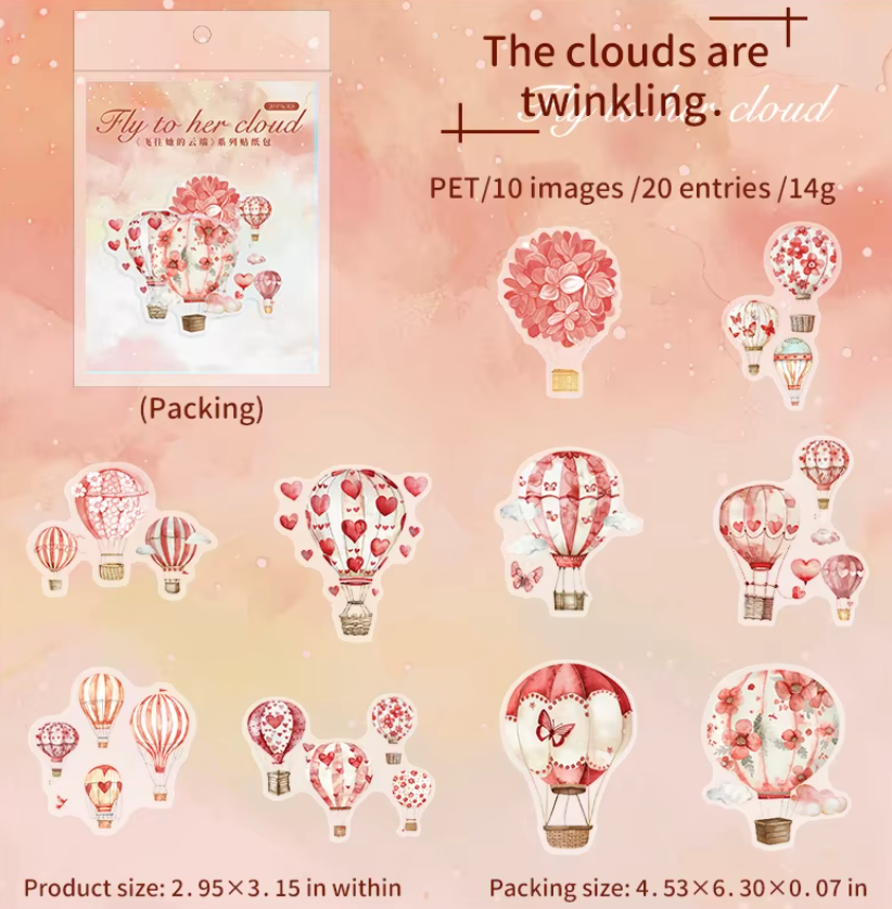 20 Stickers Globos Aerostaticos