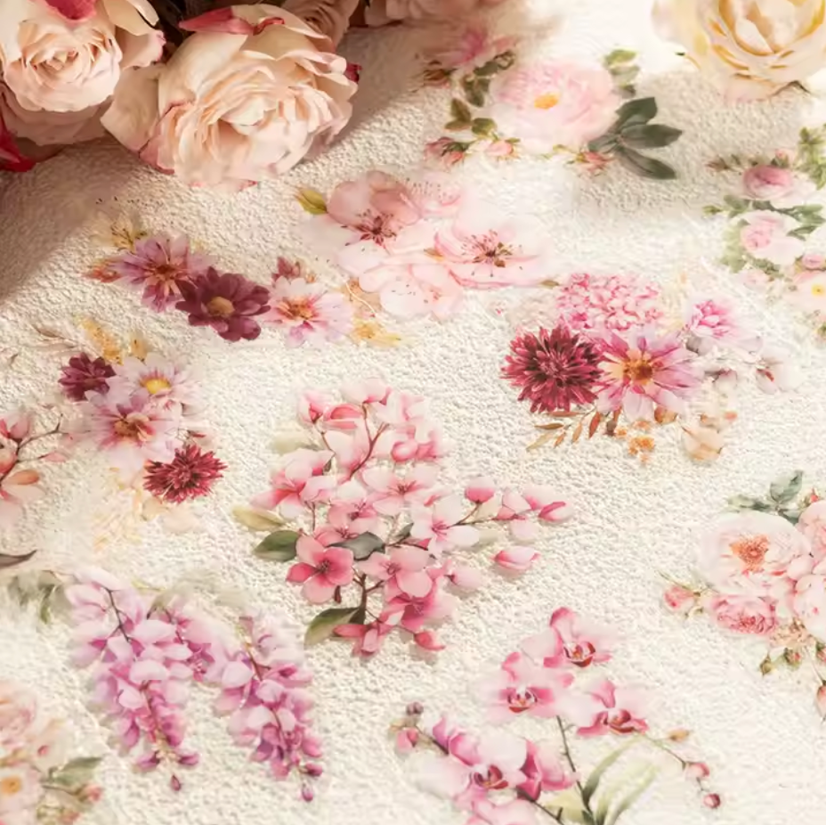 20 Stickers Flores Rosa