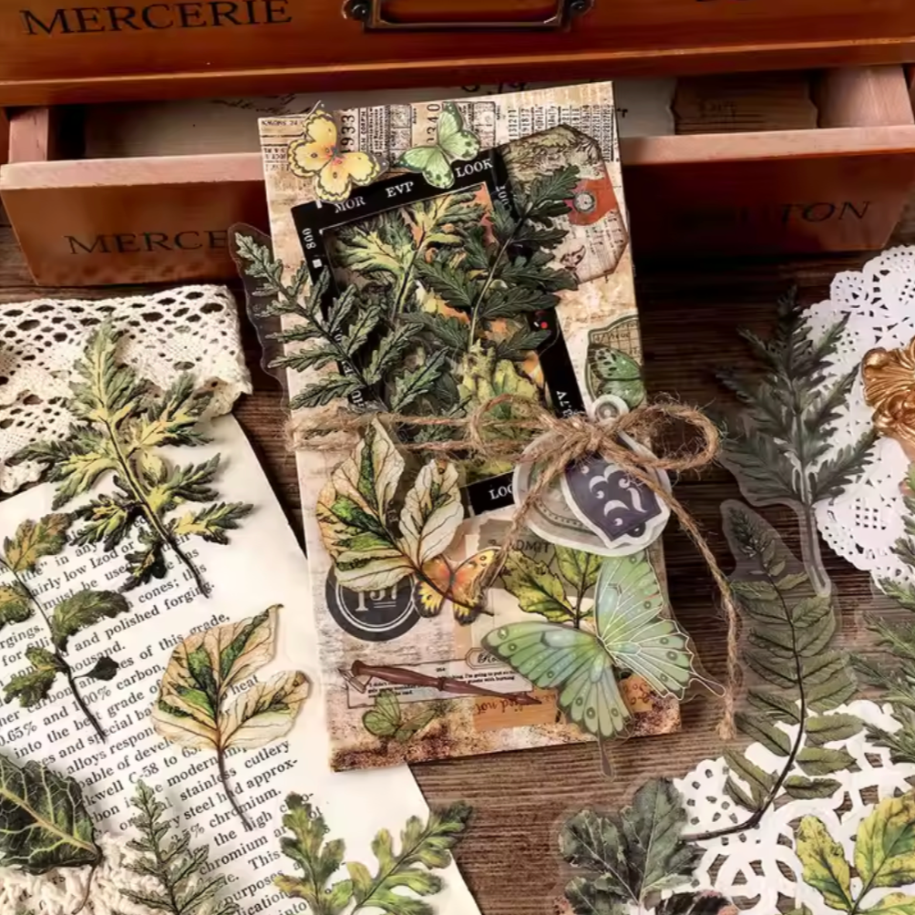 40 Stickers Plantas & Flores Vintage