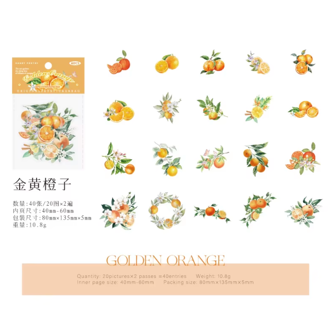 40 Stickers Frutas