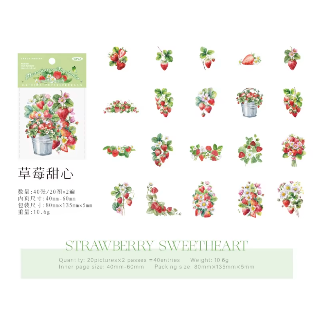 40 Stickers Frutas
