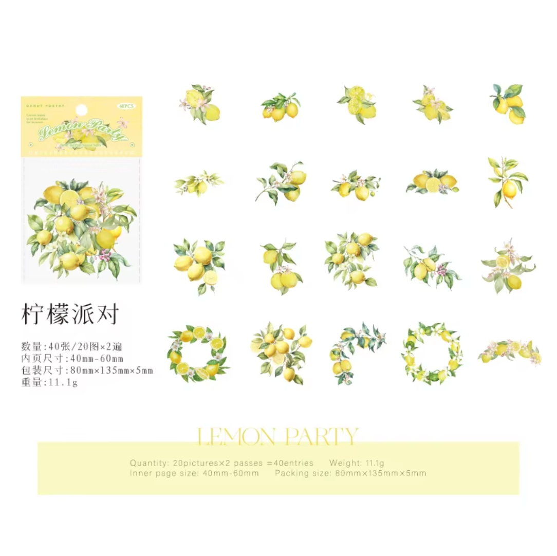 40 Stickers Frutas