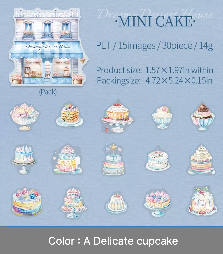 30 Stickers Dulces & Postres