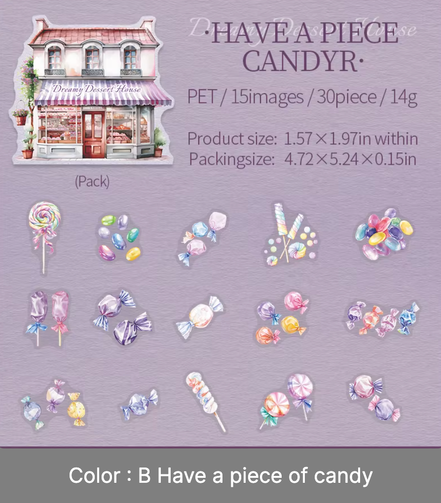 30 Stickers Dulces & Postres