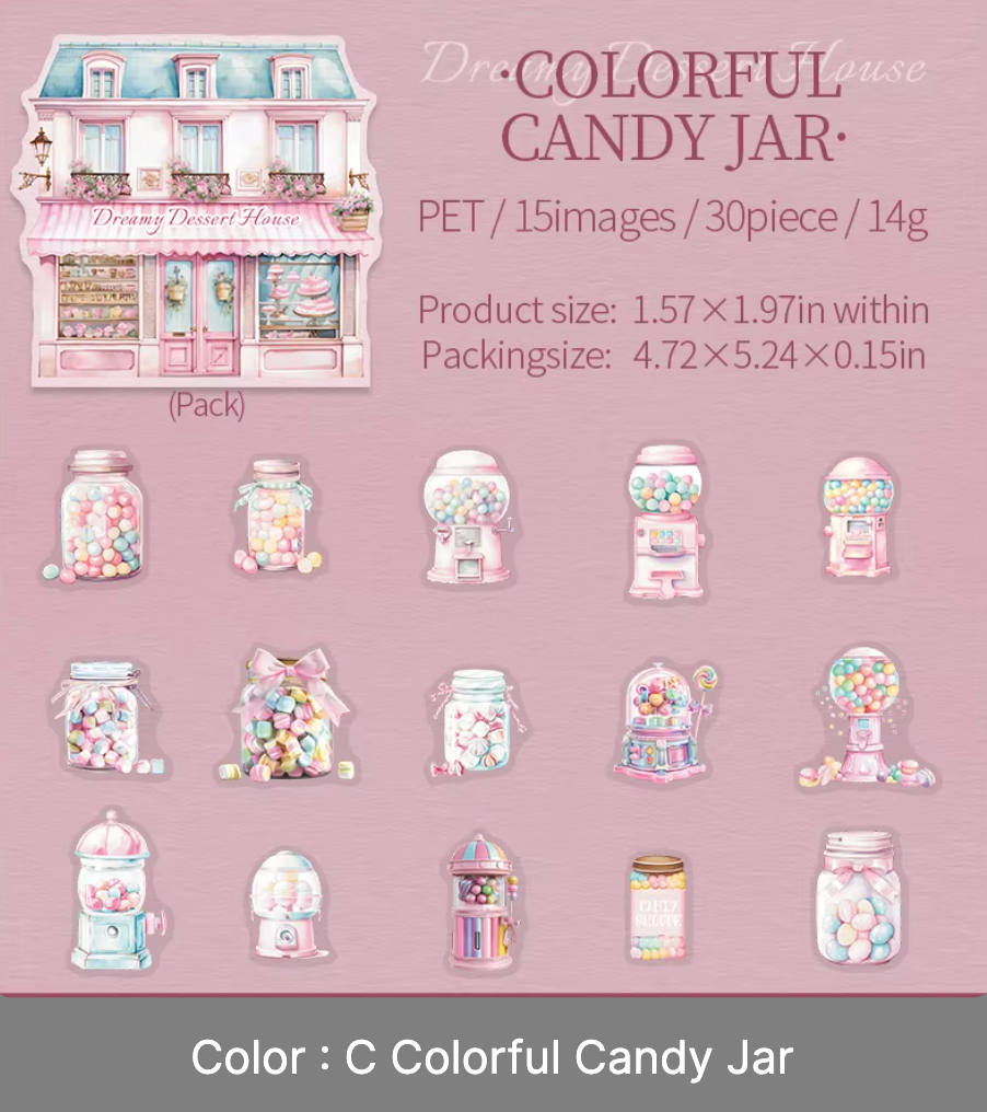 30 Stickers Dulces & Postres
