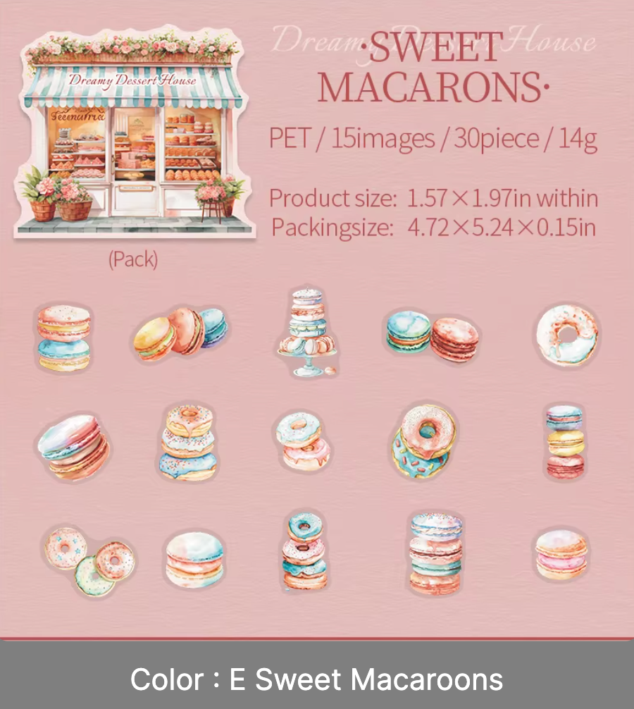 30 Stickers Dulces & Postres
