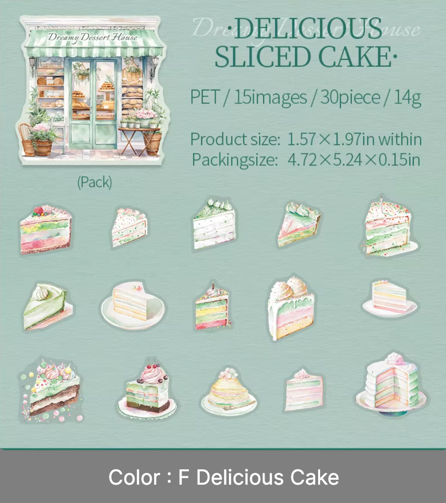 30 Stickers Dulces & Postres