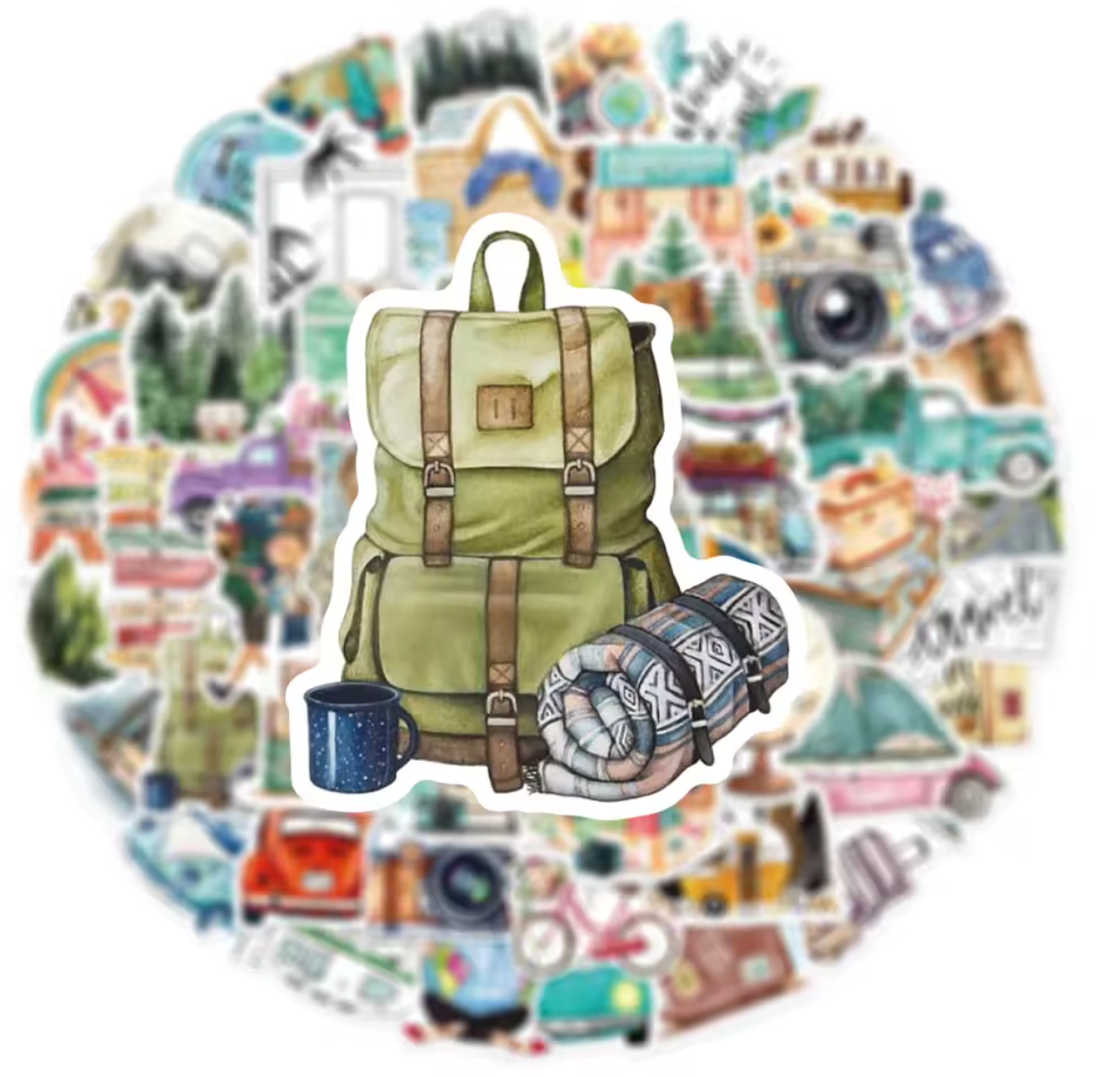 50 Stickers Vinil Viaje