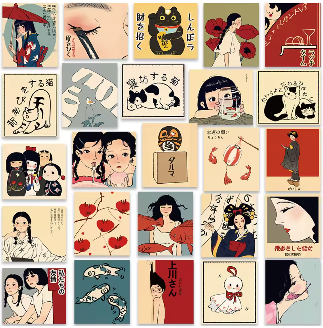 50 Stickers Vinil Asiaticos