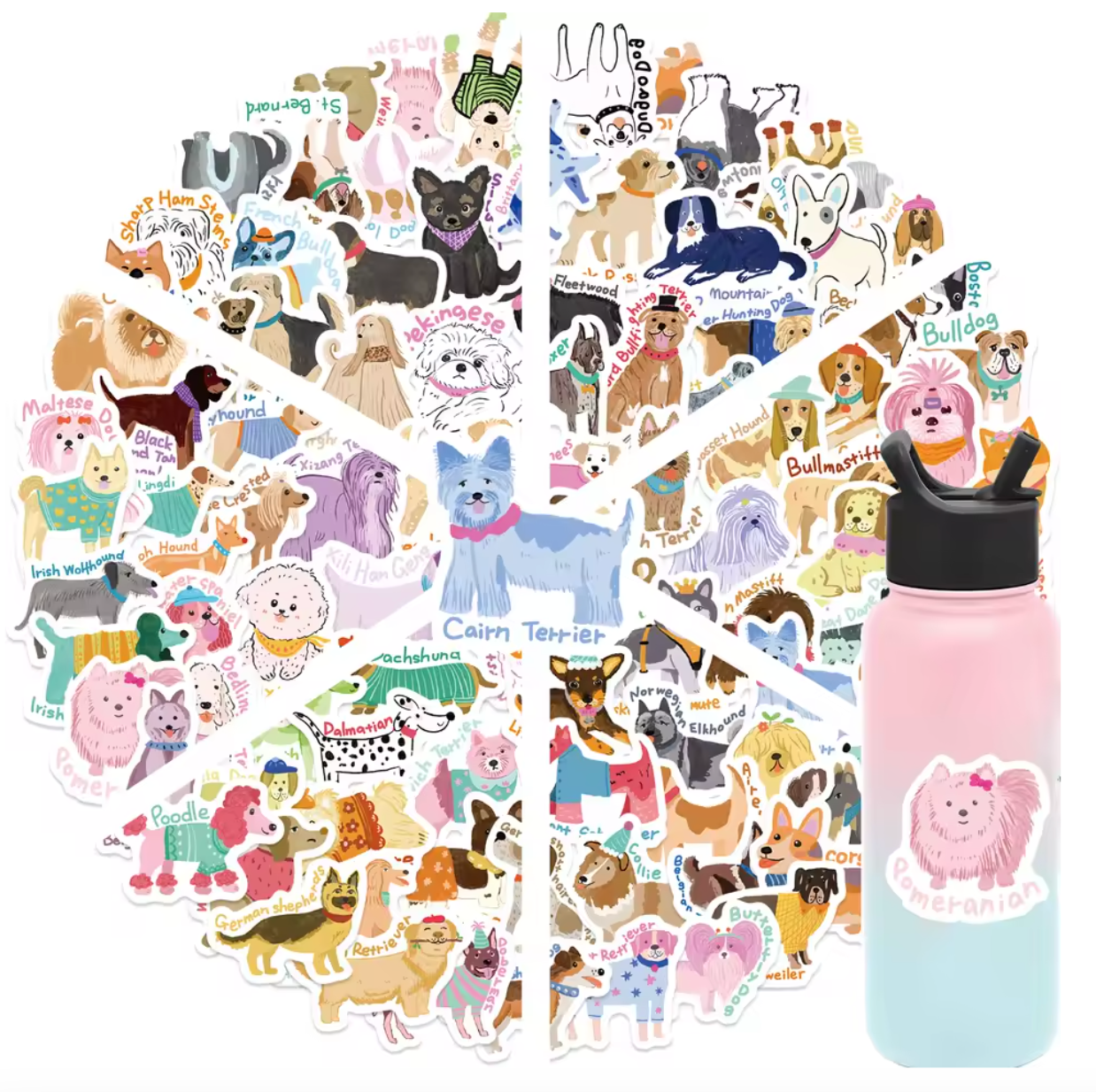 100 Stickers Vinil Perros