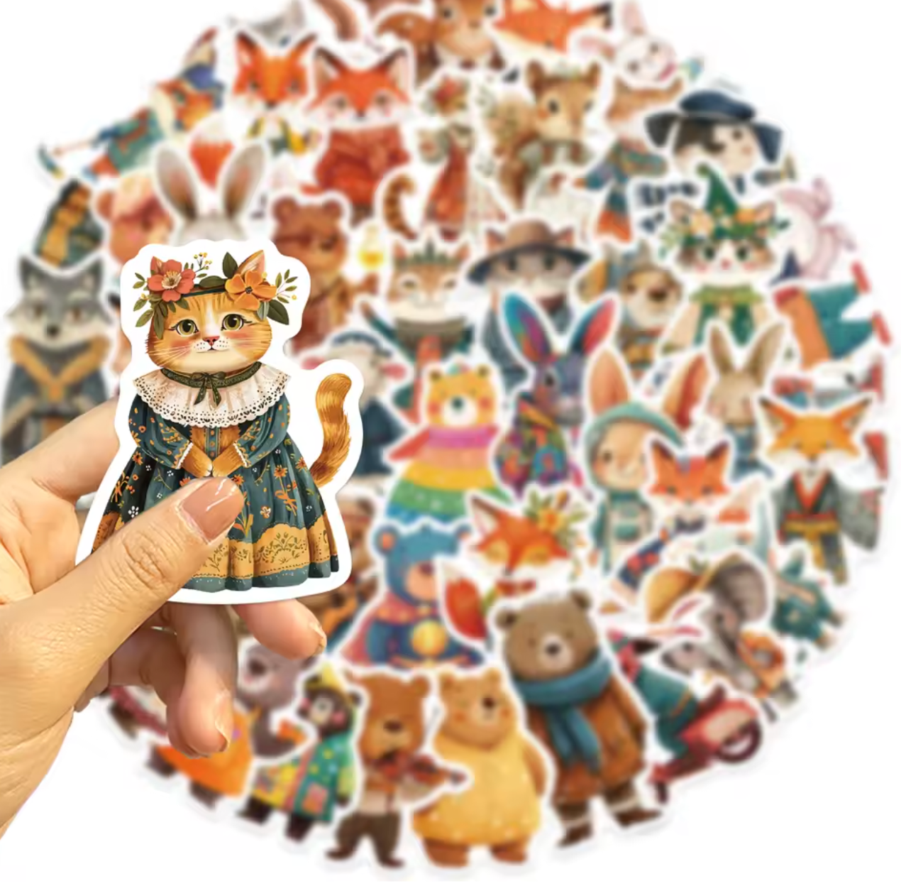 50 Stickers Vinil Animales Tiernos