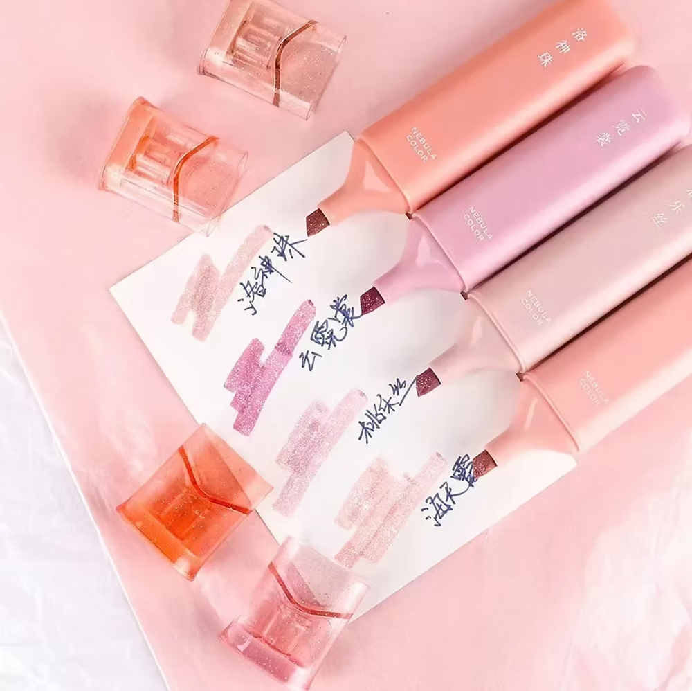 4 Marcadores Glitter - Rosa