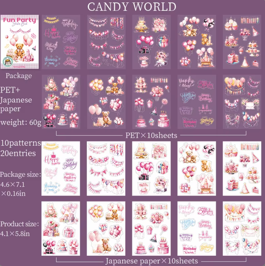 Libro de Stickers Cumpleaños - 20 paginas