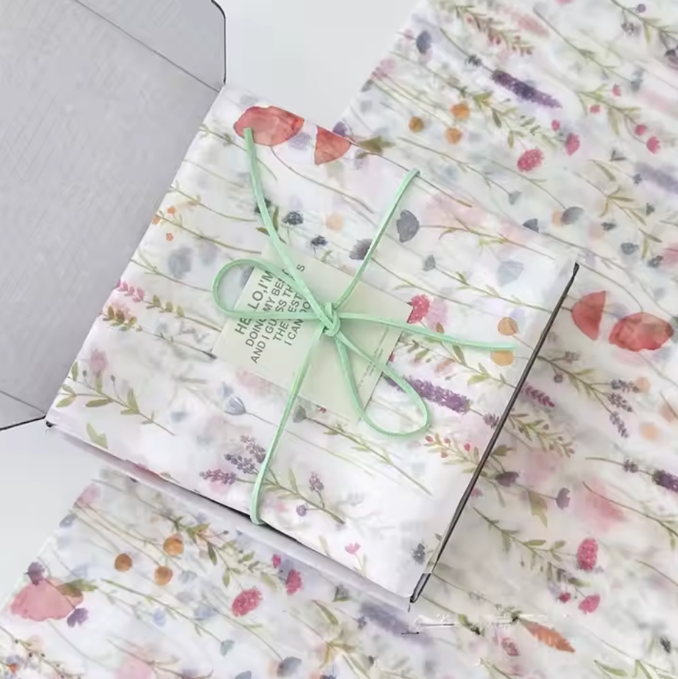 5 Hojas Papel China Flores