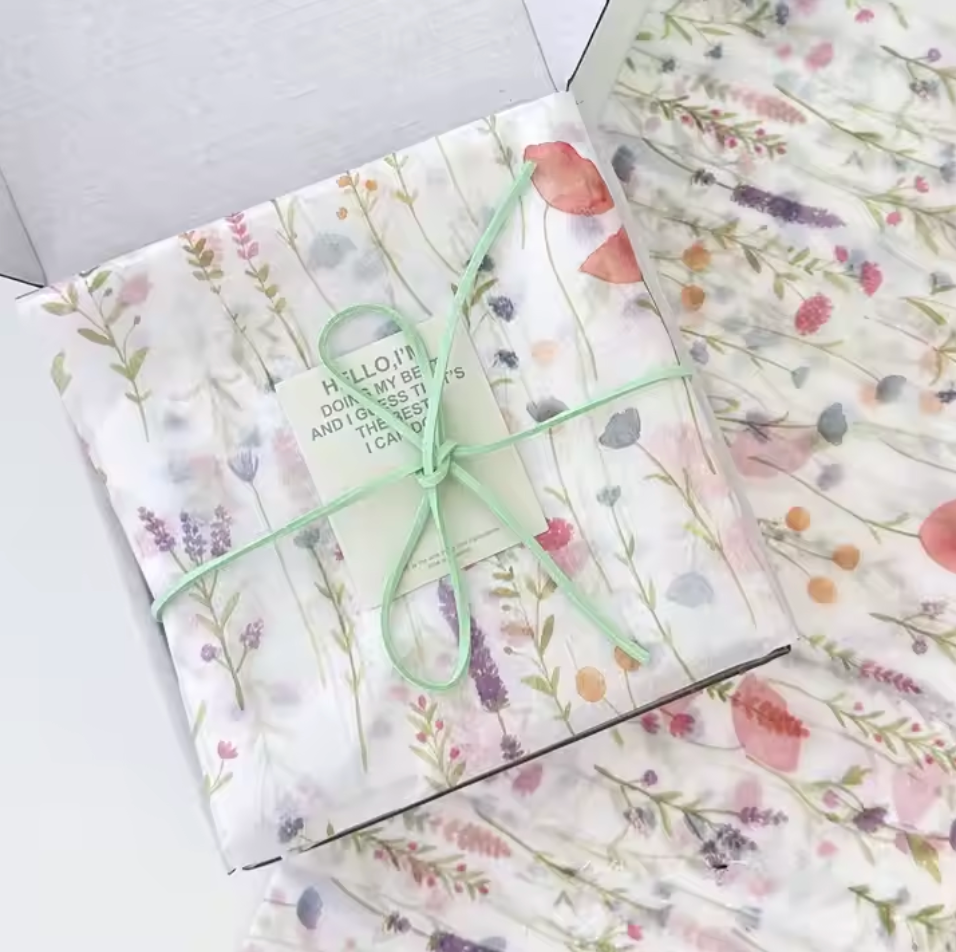 5 Hojas Papel China Flores