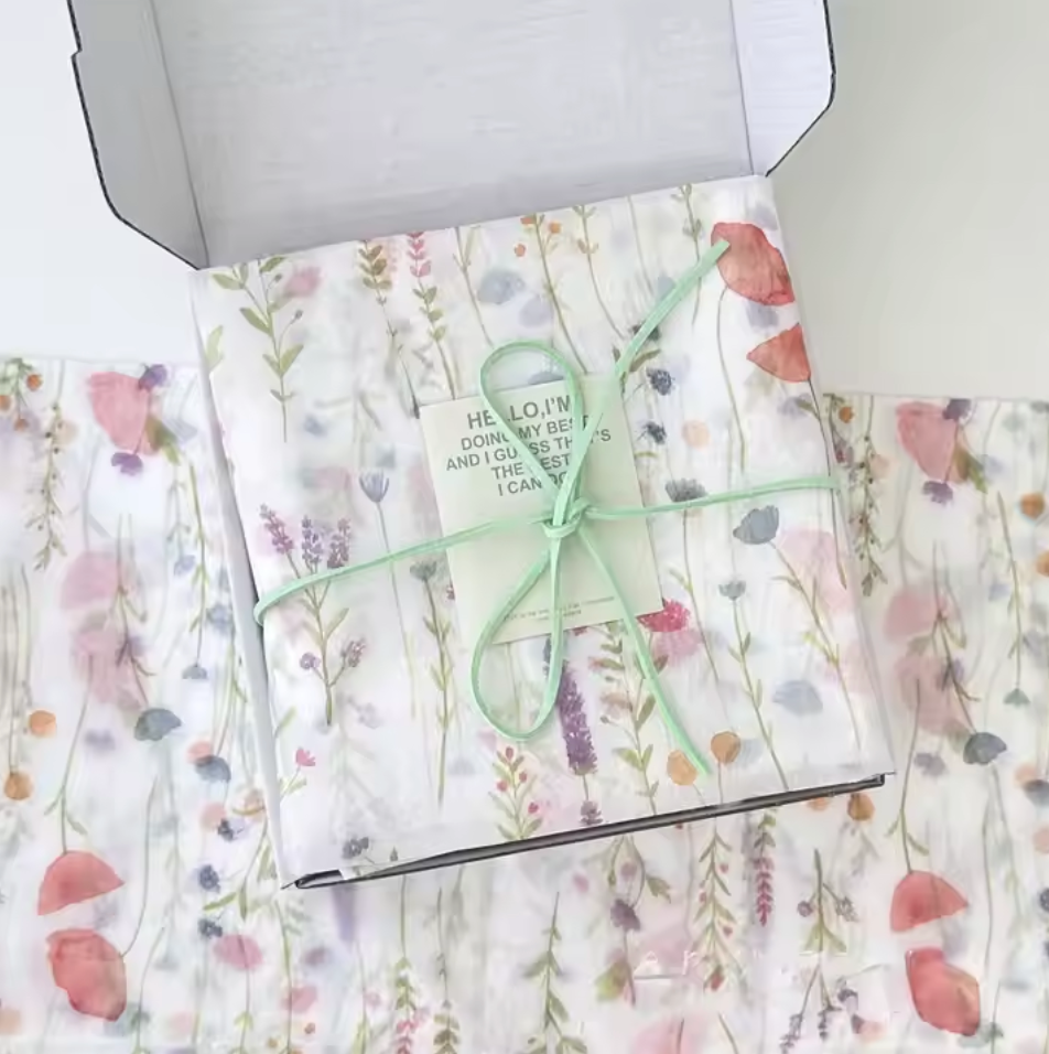 5 Hojas Papel China Flores