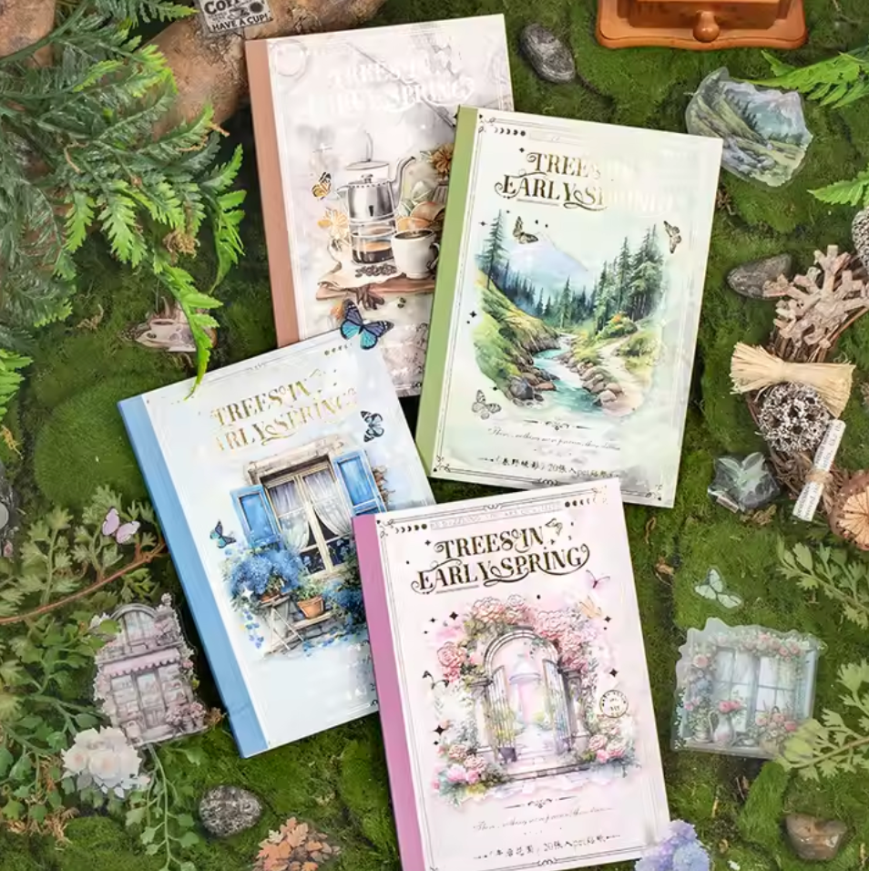 Libro de Stickers - Trees in early spring - 20 paginas