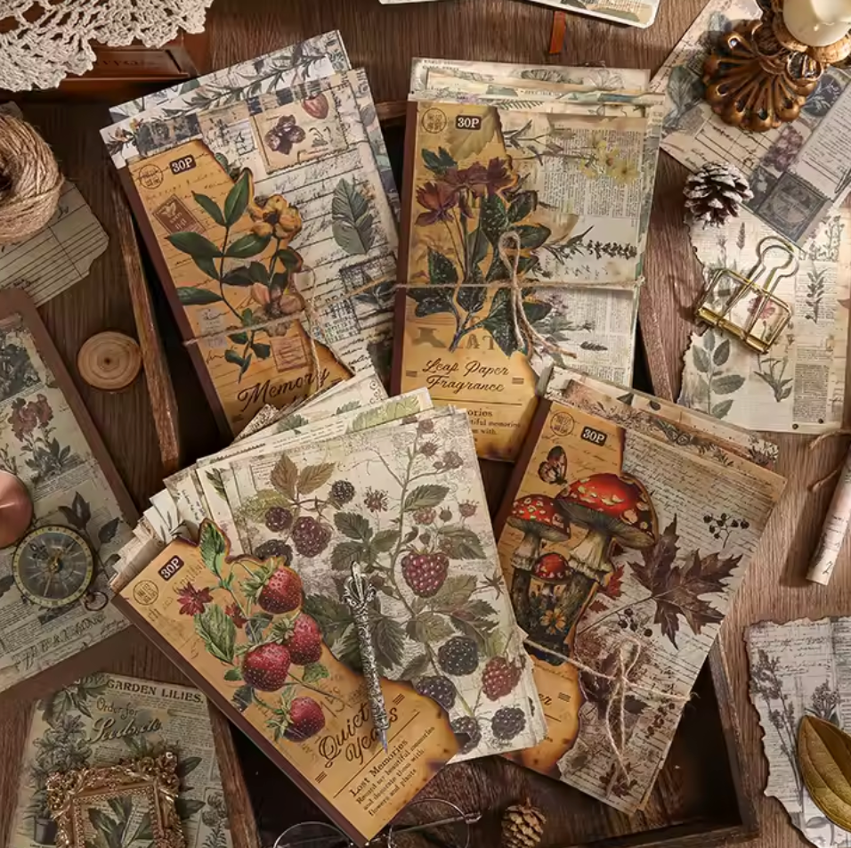 30 Papeles Vintage Naturaleza