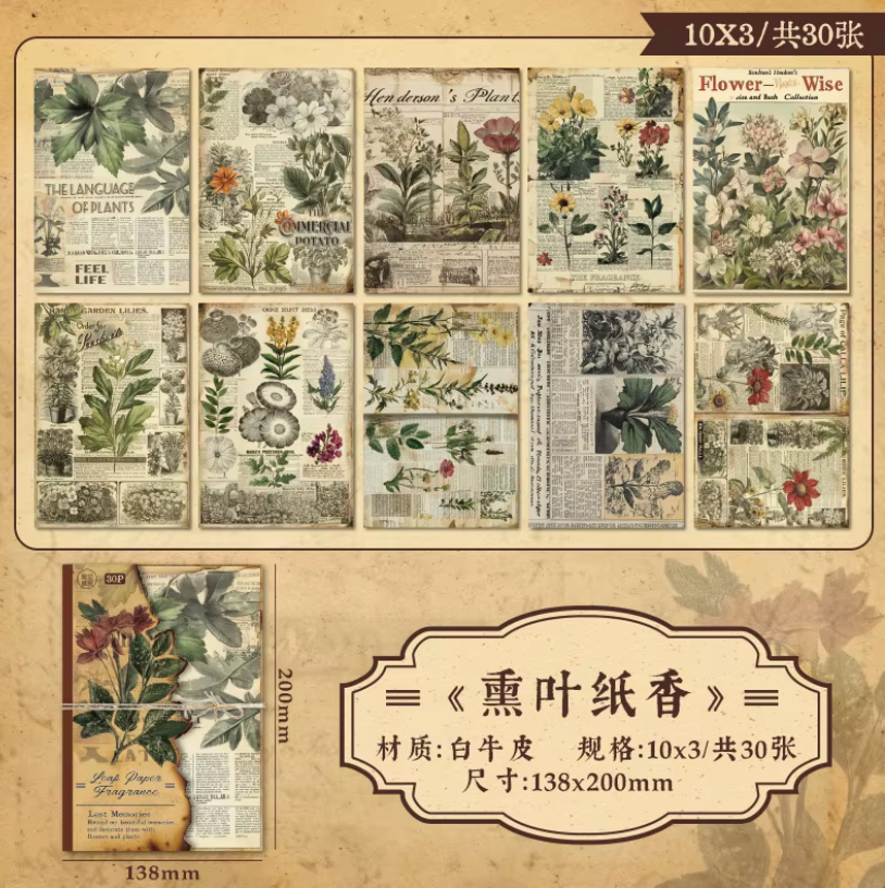 30 Papeles Vintage Naturaleza