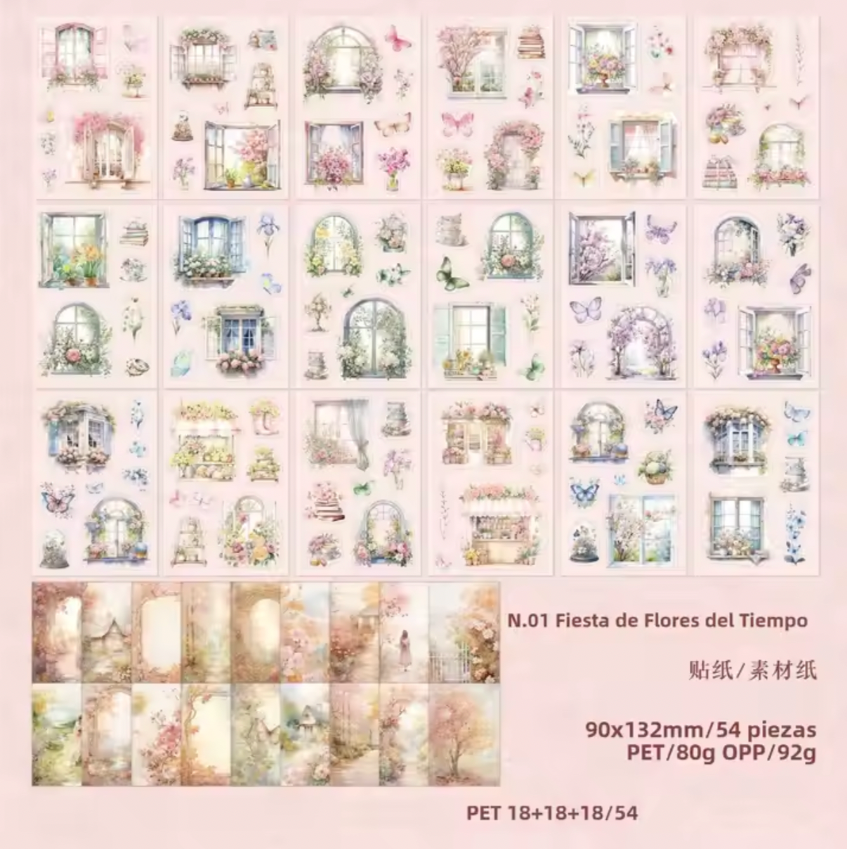 54 Hojas de Papel & Stickers