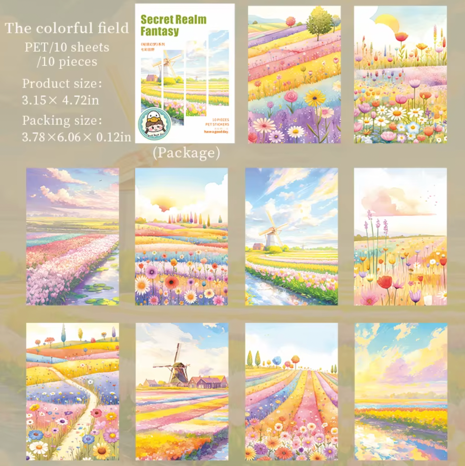 10 Stickers Rectangulares Paisaje