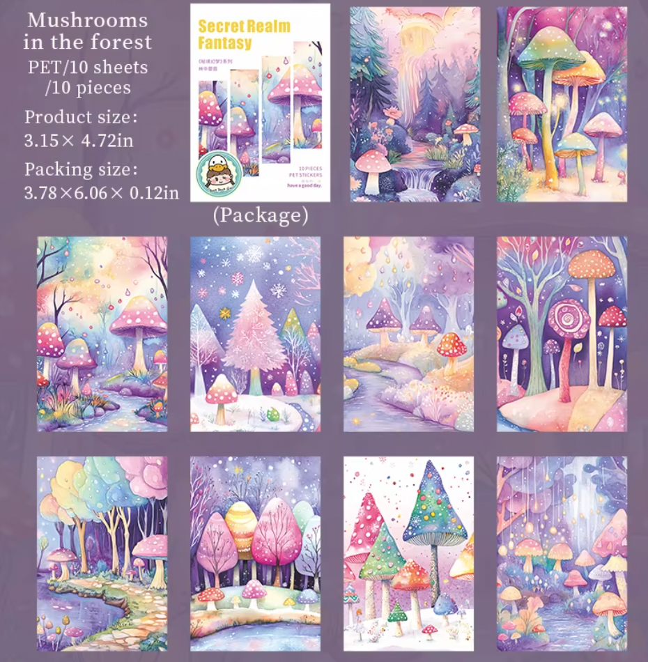 10 Stickers Rectangulares Paisaje