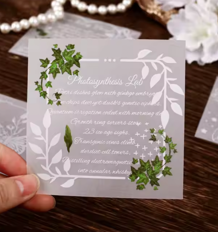 20 Papeles transparentes & blanco