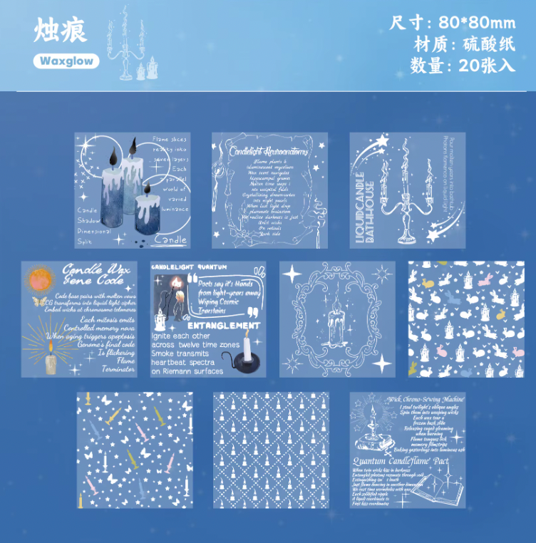 20 Papeles transparentes & blanco