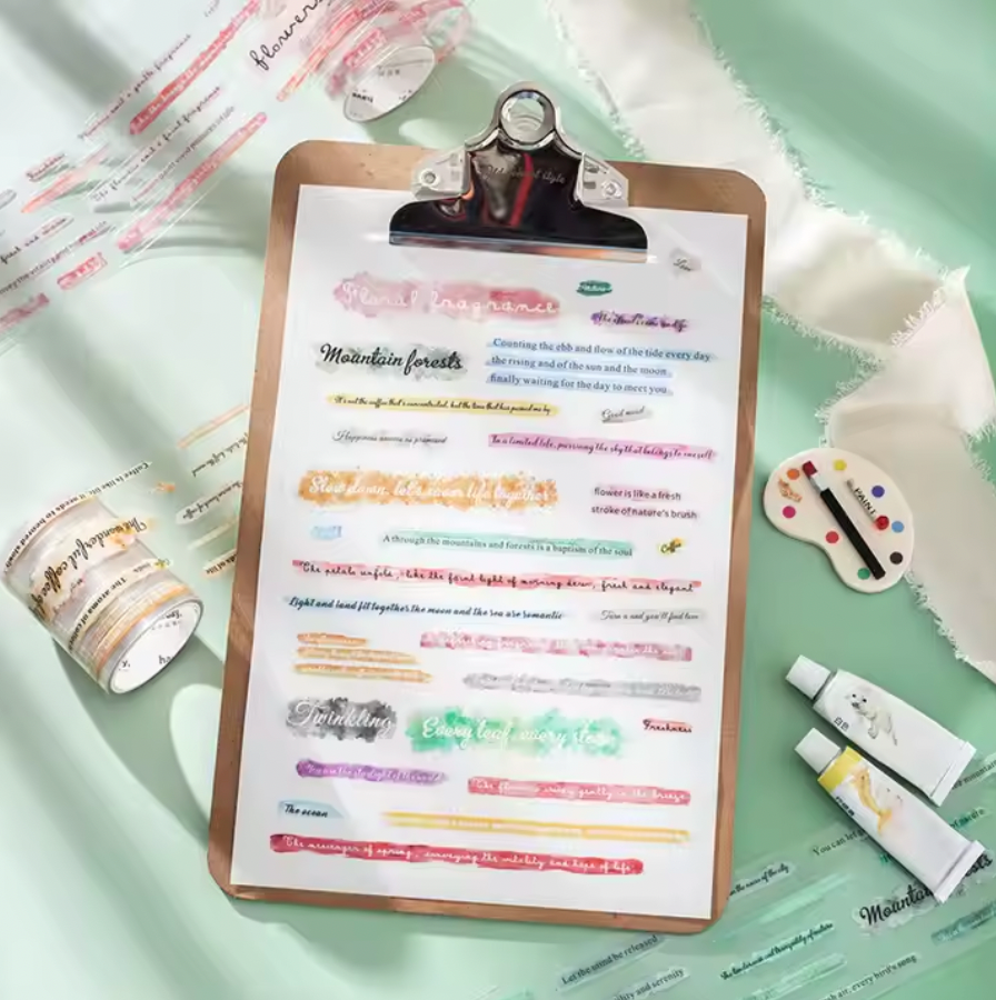 Rollo de stickers palabras & frases de colores
