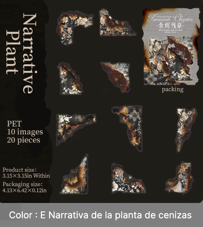 20 Stickers Esquinas Vintage - 6 paquetes