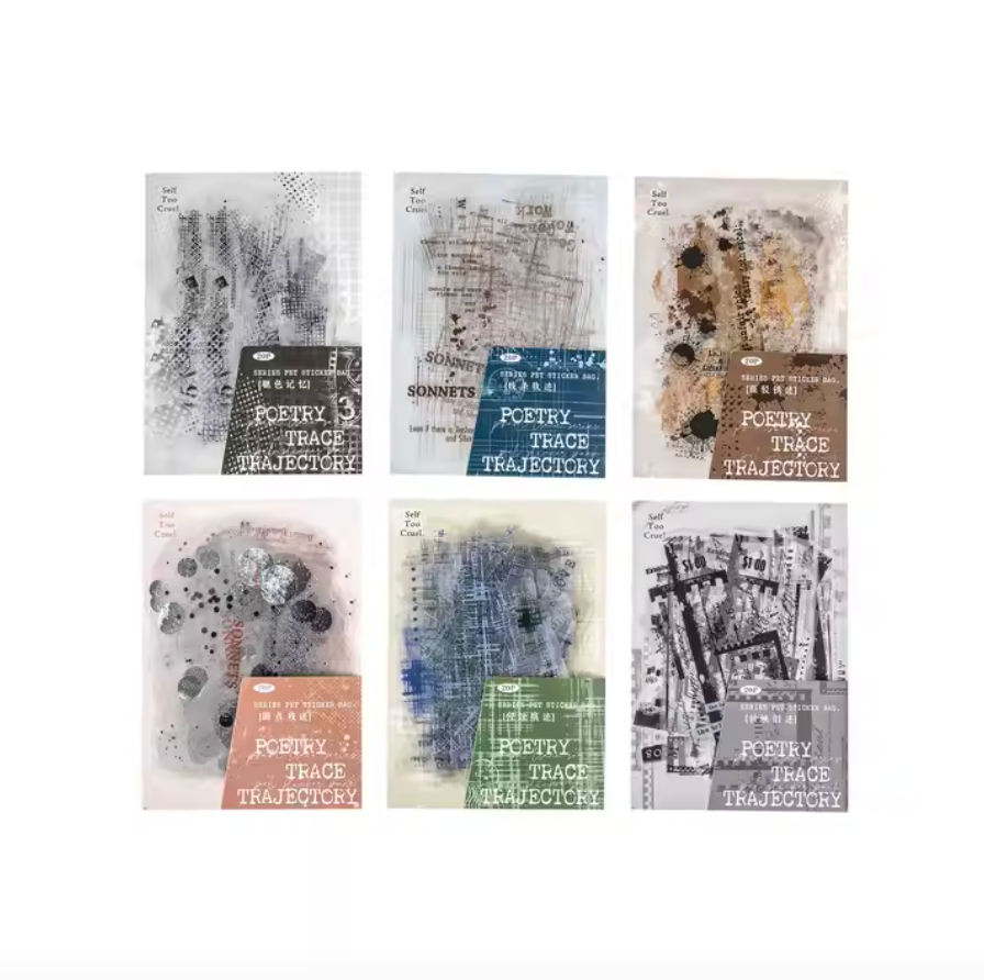 20 Stickers Poetry Trace Texto