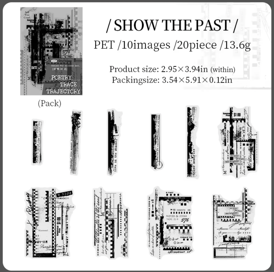 20 Stickers Poetry Trace Texto