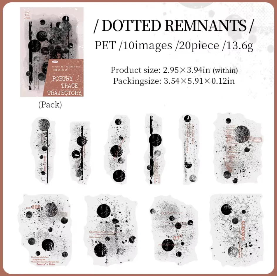 20 Stickers Poetry Trace Texto