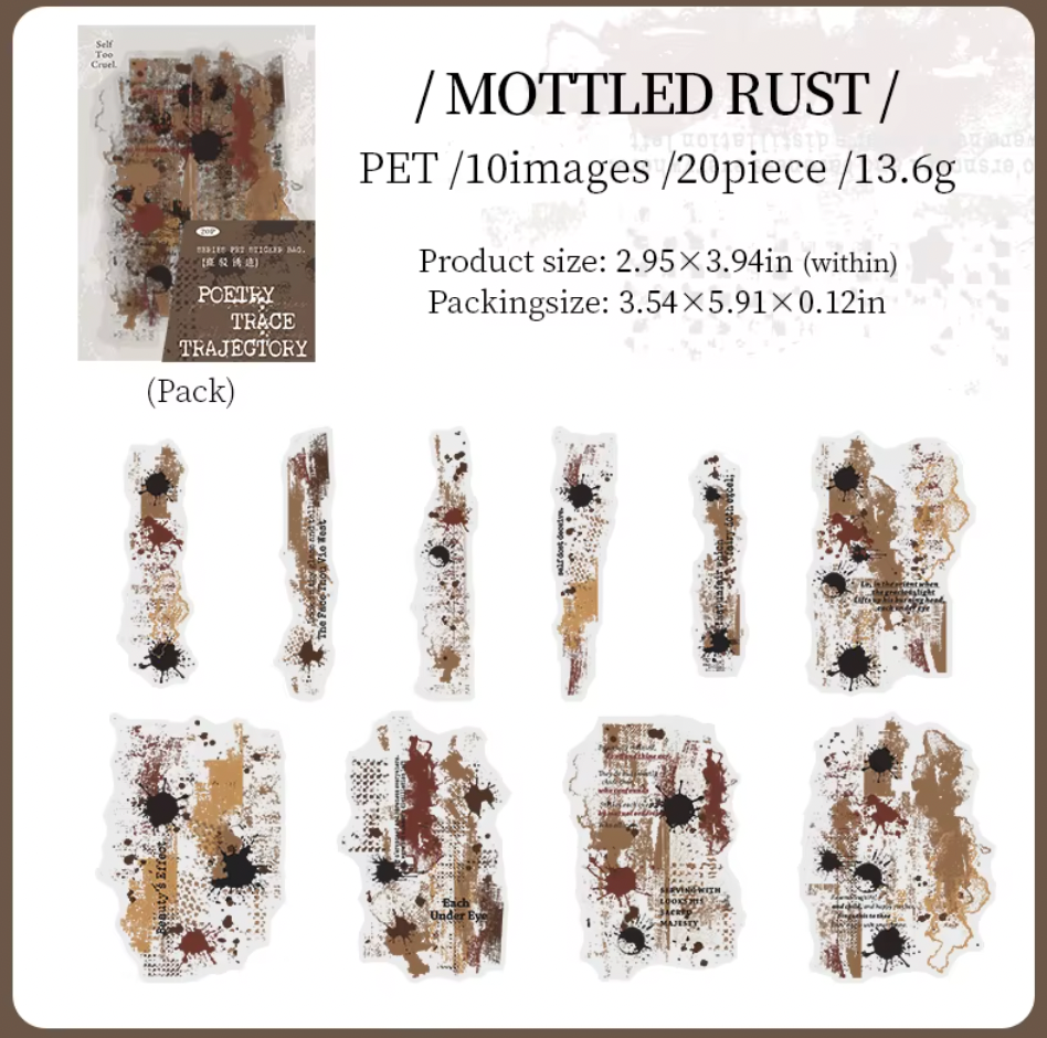 20 Stickers Poetry Trace Texto