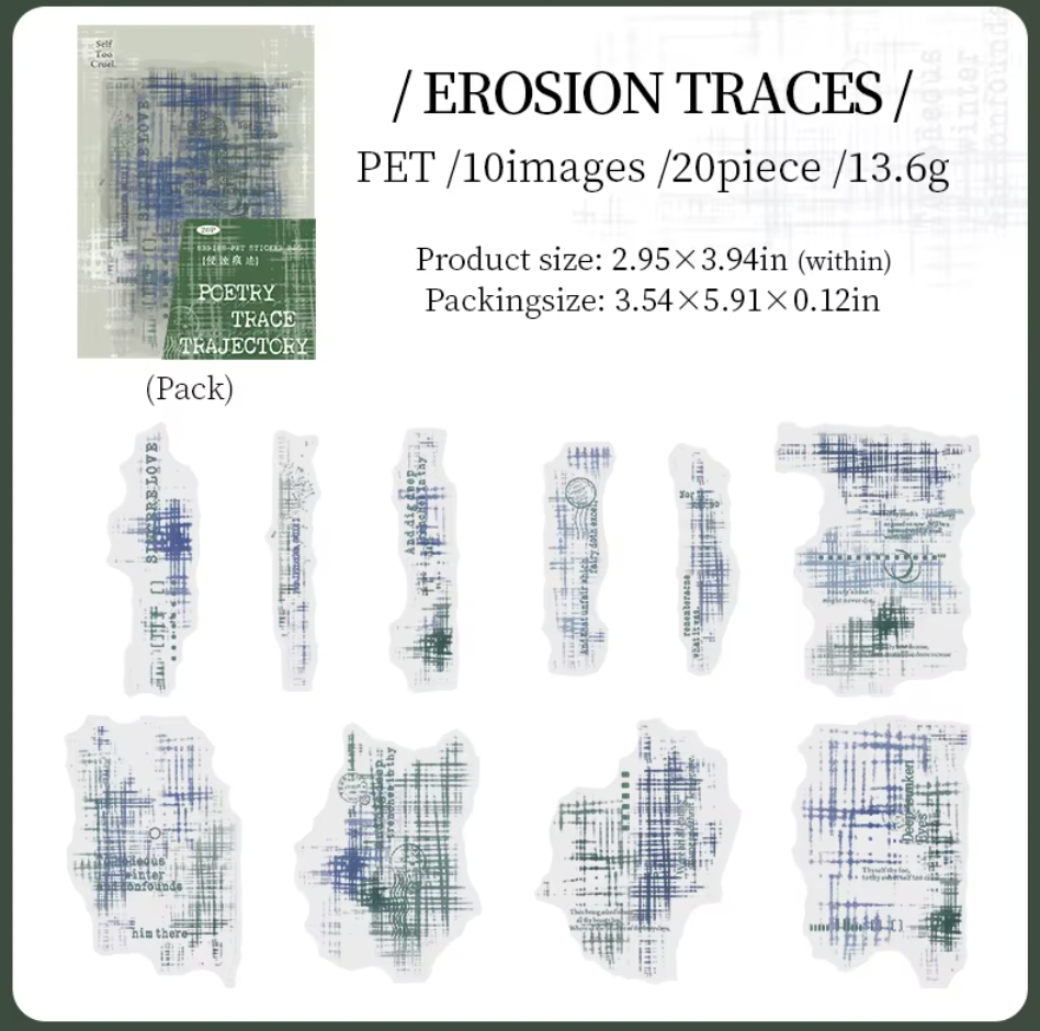20 Stickers Poetry Trace Texto