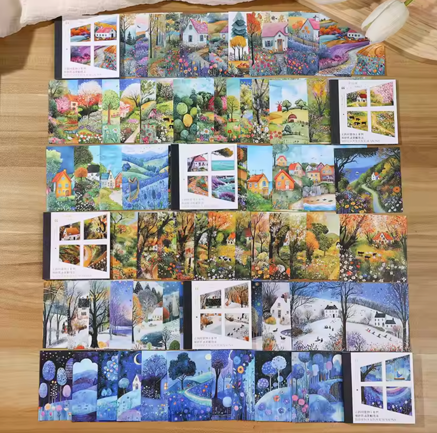 30 Stickers cuadrados paisajes