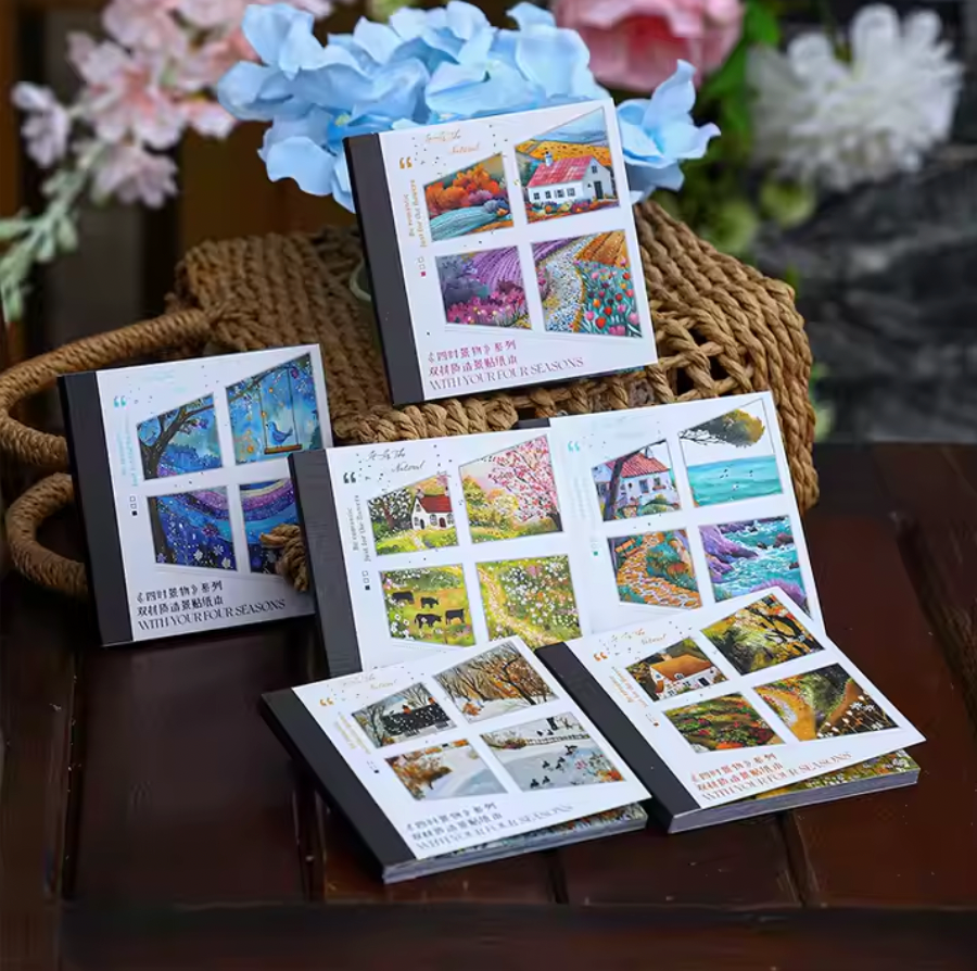 30 Stickers cuadrados paisajes