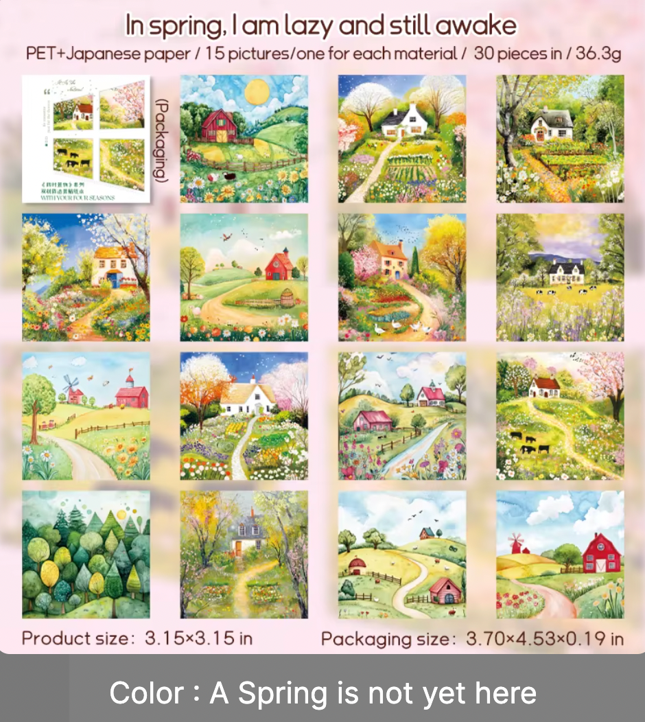 30 Stickers cuadrados paisajes