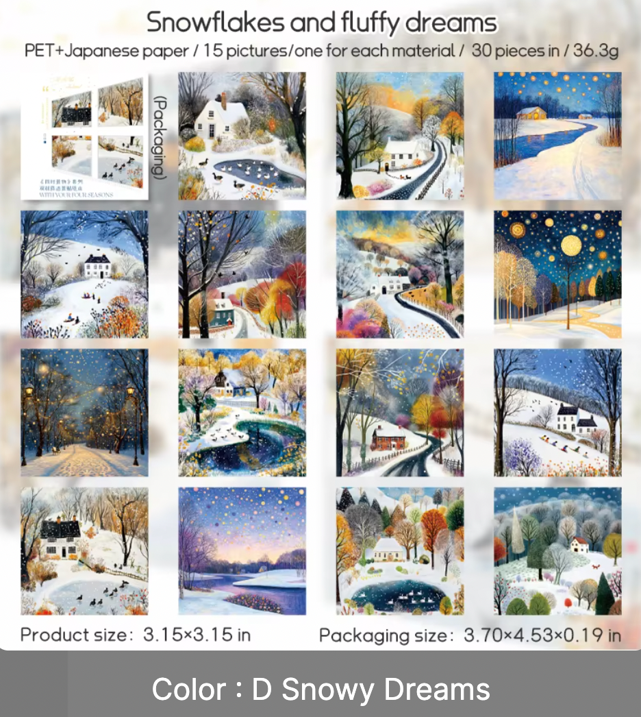 30 Stickers cuadrados paisajes