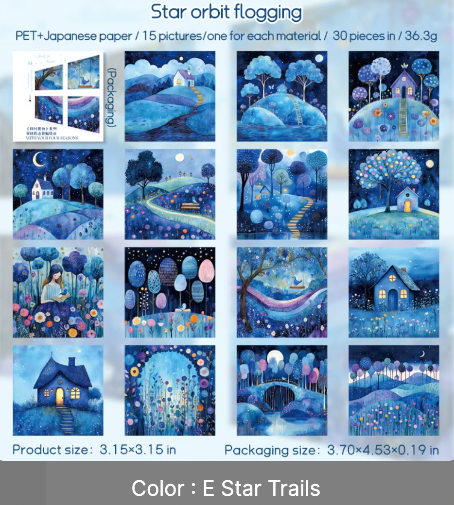 30 Stickers cuadrados paisajes