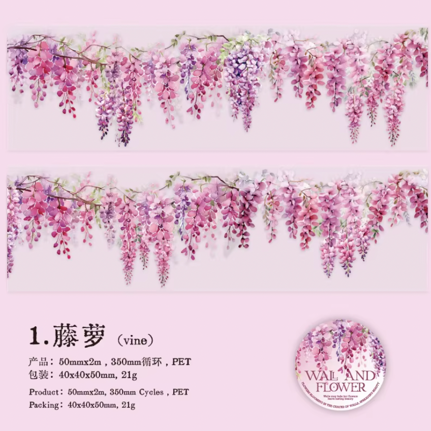 Washi Tape Flores colgantes & paredes